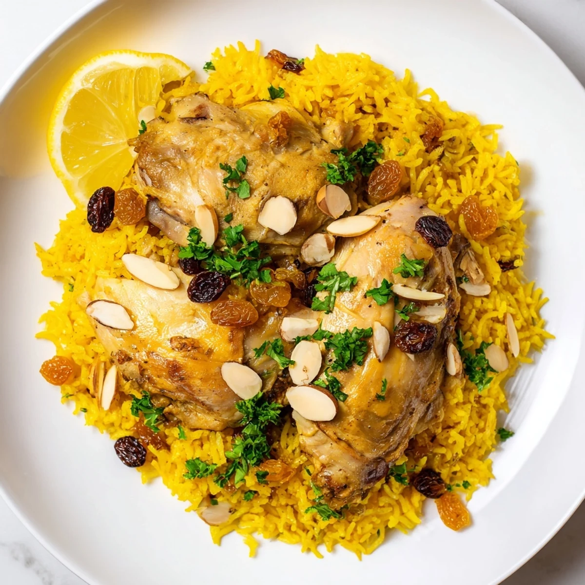 Tender chicken and fluffy basmati rice combine in this amazing saffron chicken and rice pilaf dish.