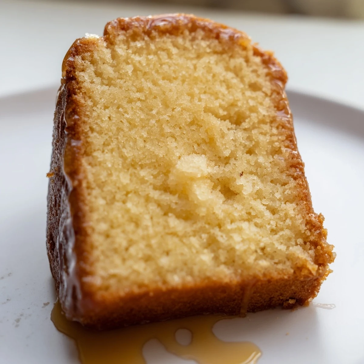 A perfectly baked golden honey pound cake, a moist and buttery dessert, ideal as a treat.