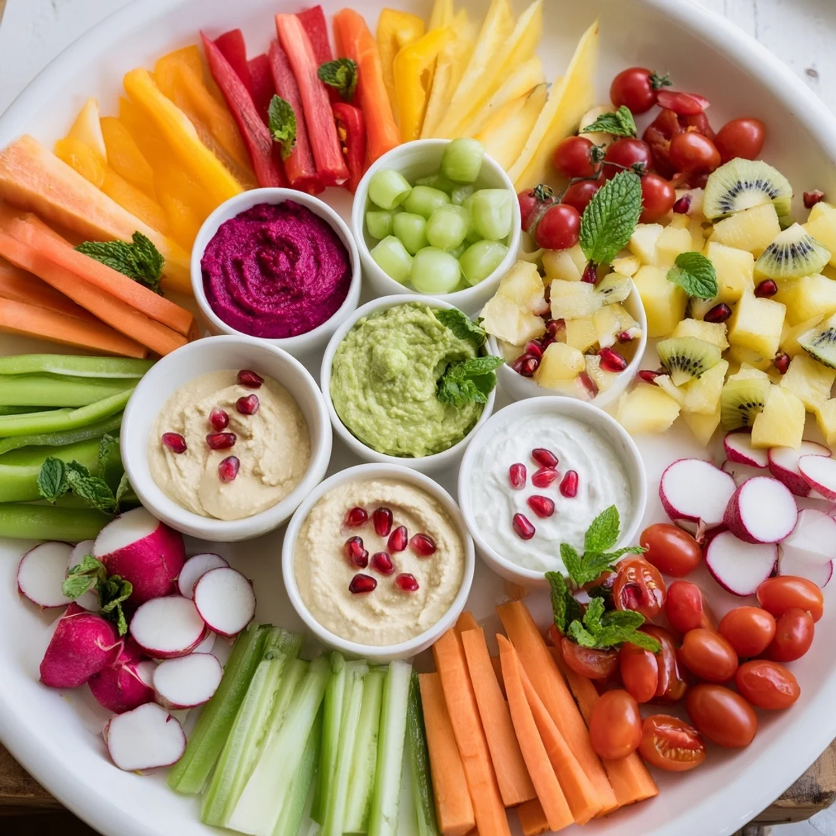 A stunning image of a Vegan Global Gardener Platter, inviting with its healthy, refreshing ingredients.