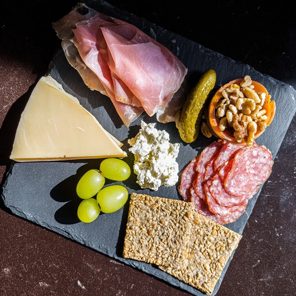Individual The Charcuterie Board for One: a solo feast with an array of charcuterie delights; perfect starter.