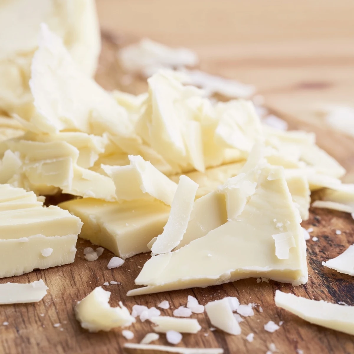 Delicate Arctic Tundra recipe presentation: see icy white chocolate sheets with savory parmesan.