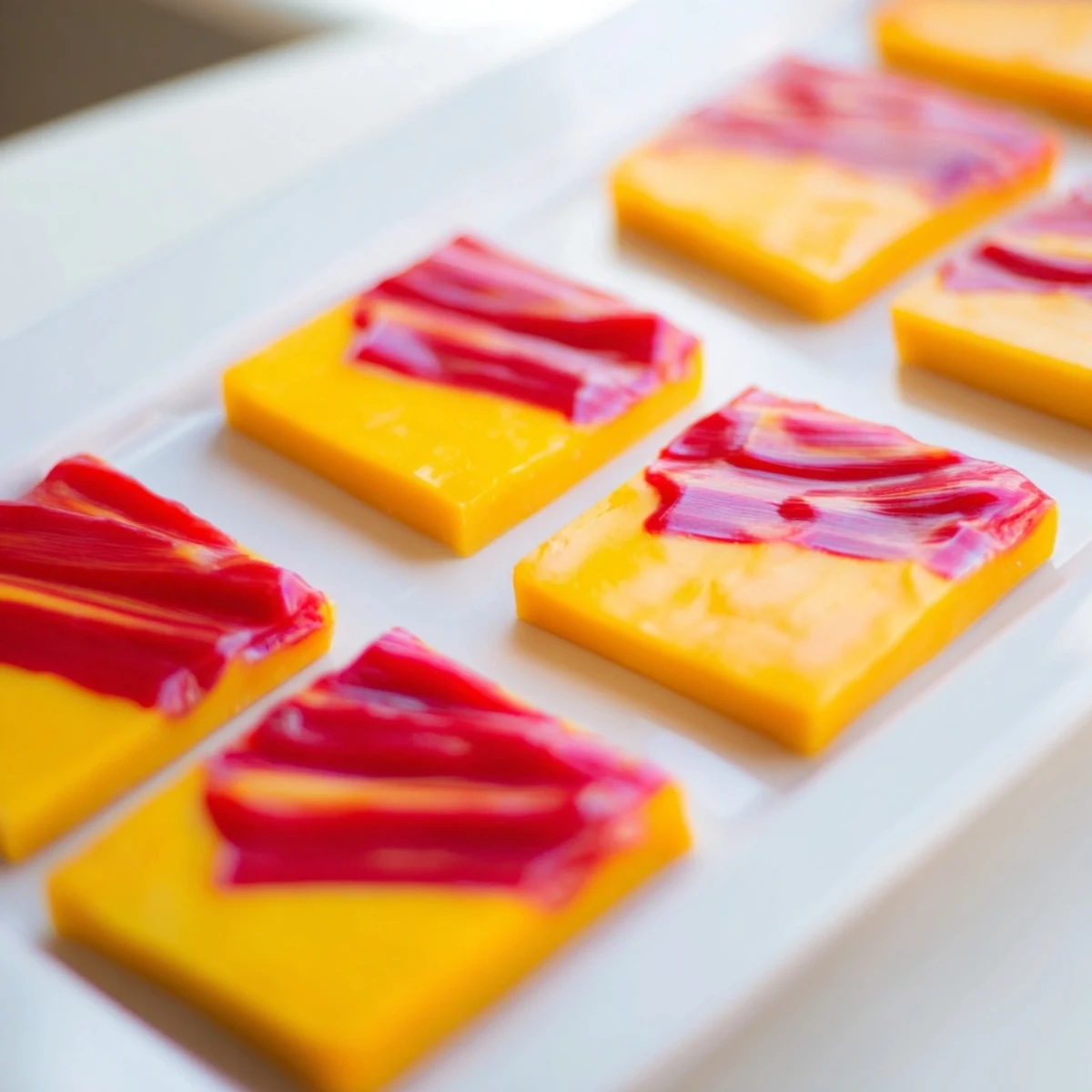 Appetizing Bauhaus Blocks: Vibrant red peppers, yellow cheese, and blue grapes create geometric delight.