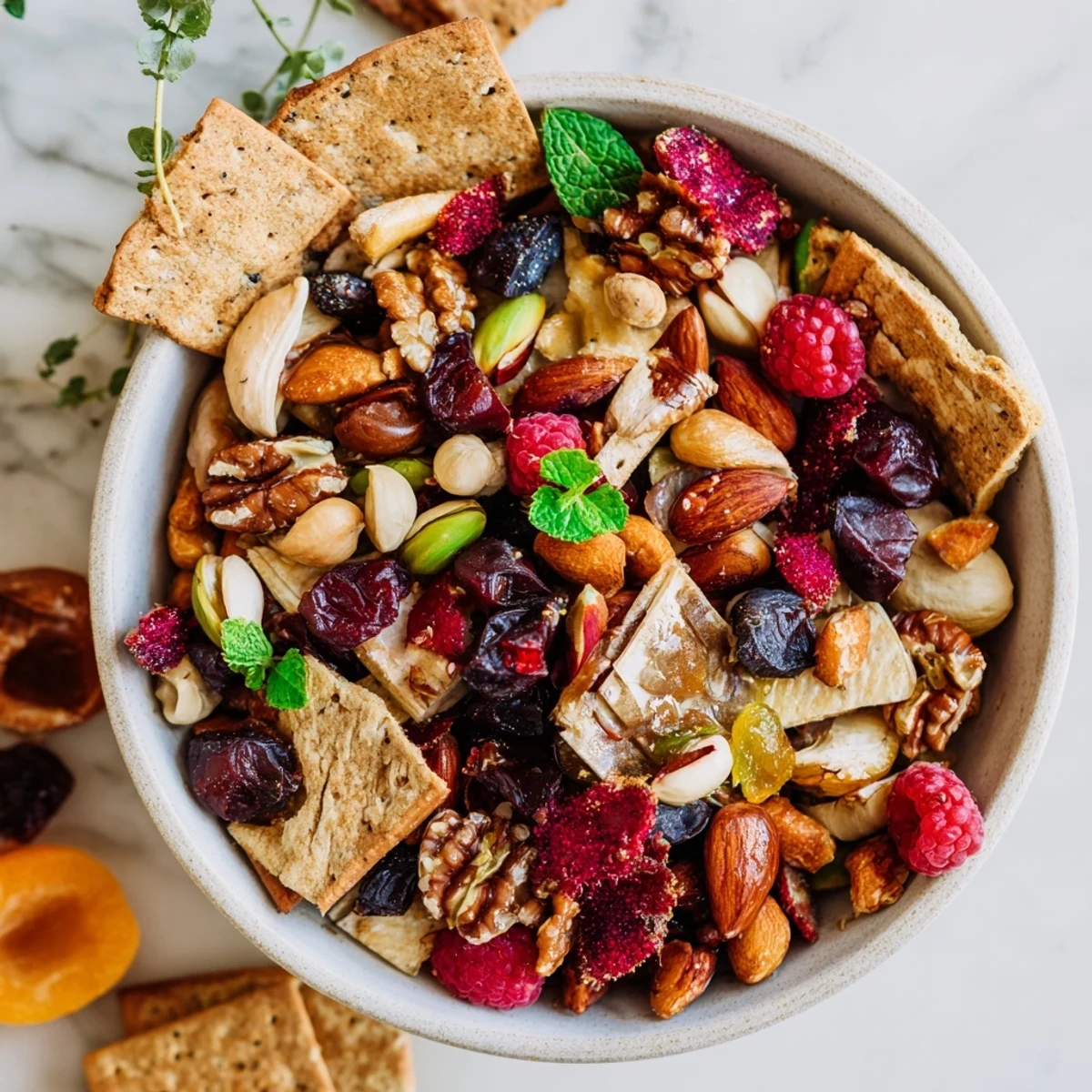 Imagine the "Picket Fence": a colorful snack ready to serve, featuring a sweet and savory mix.