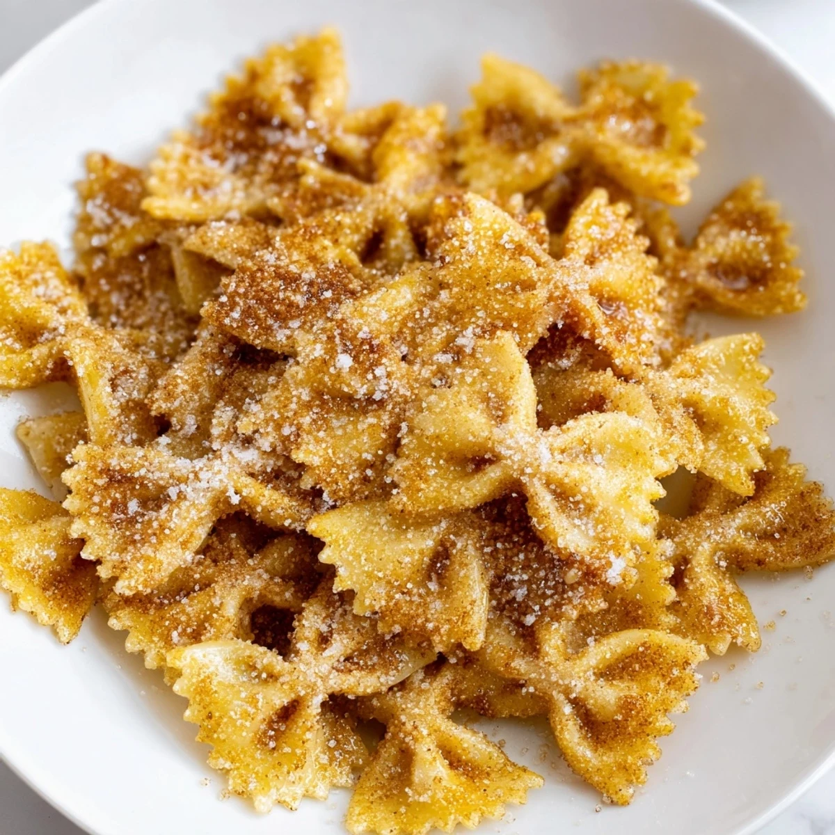 Crispy air fryer pasta Christmas Crack, a sweet and salty holiday snack perfectly golden.