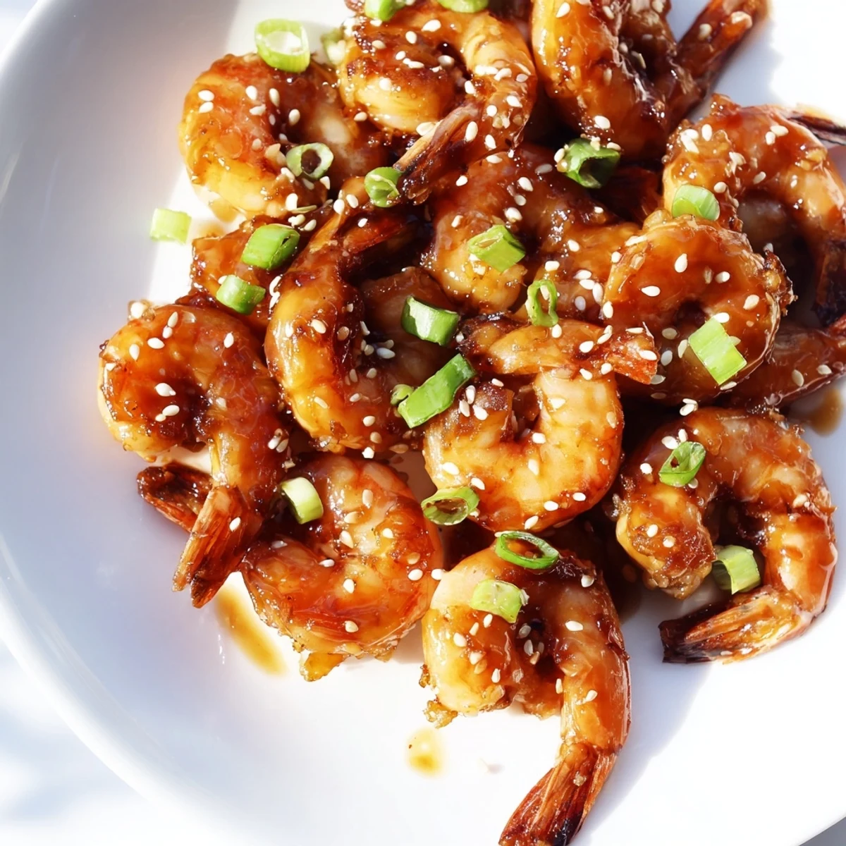 Plump, pink Honey Garlic Shrimp bursting with flavor, served over fluffy white rice, ready to eat.