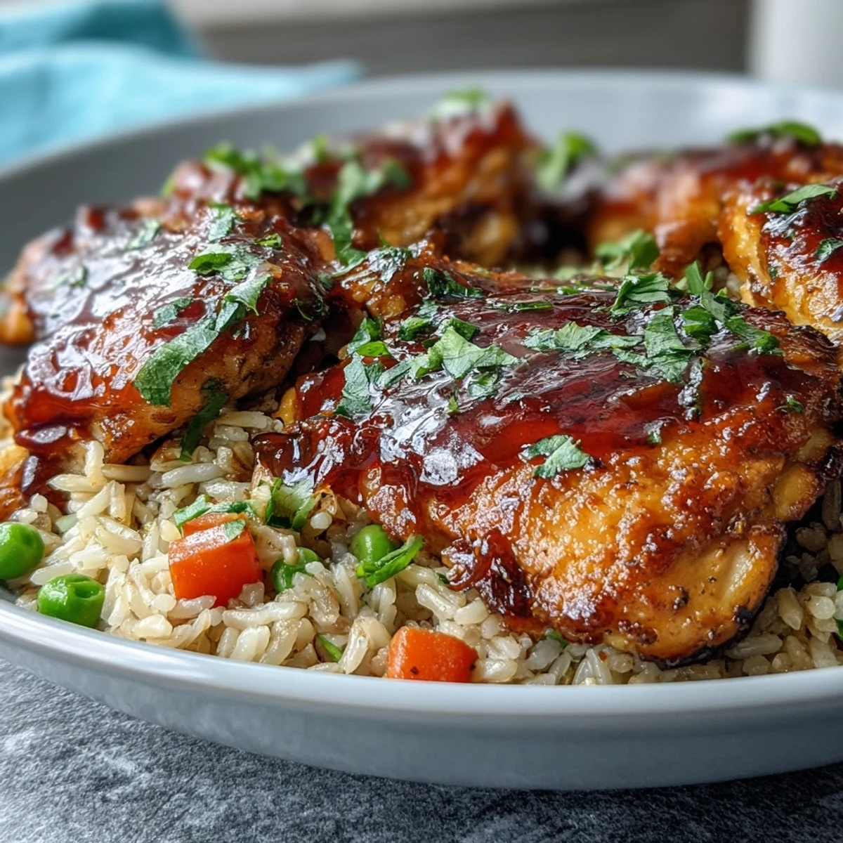 Bold Honey BBQ Chicken Rice