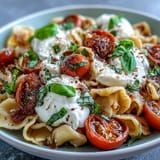 Caprese Pasta with Burrata Basil