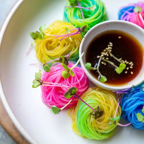 Neon Agar-Agar Noodles