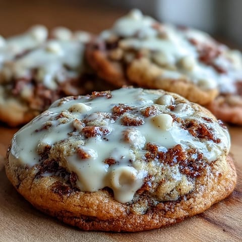 Freshly baked Hojicha White Chocolate Cookies with roasted tea aroma and creamy white chips, resting on a cooling rack.