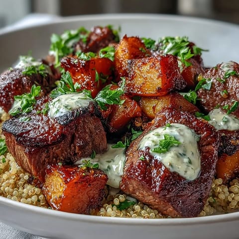Savory Butternut Squash Garlic Herb Steak