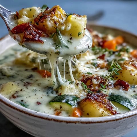 Creamy Garlic Parmesan Veggie Soup