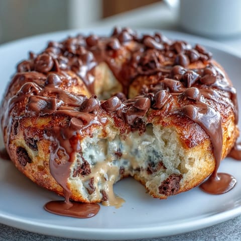Decadent chocolate chip protein bagels topped with creamy peanut butter drizzle for a satisfying breakfast treat.