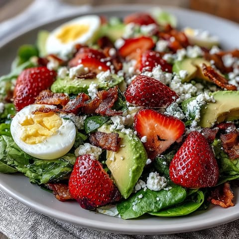 Spring Cobb Salad Strawberries Avocado