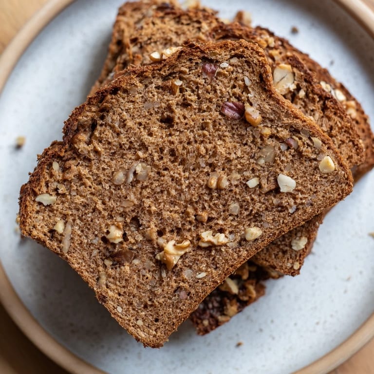 Hearty slices of Nutty Whole Wheat Loaf Bread, ready to be slathered with creamy butter, are pictured.