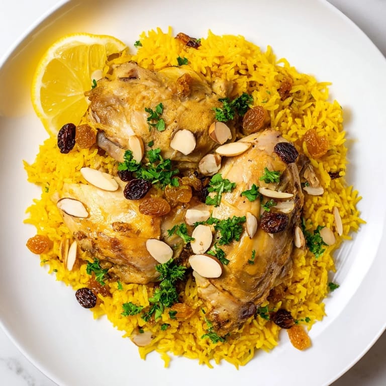 Tender chicken and fluffy basmati rice combine in this amazing saffron chicken and rice pilaf dish.
