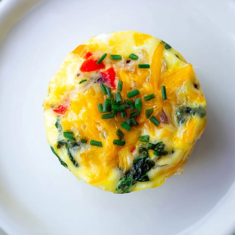 Fluffy Mini Crustless Quiches feature visible spinach and melted cheese; a perfect breakfast bite.