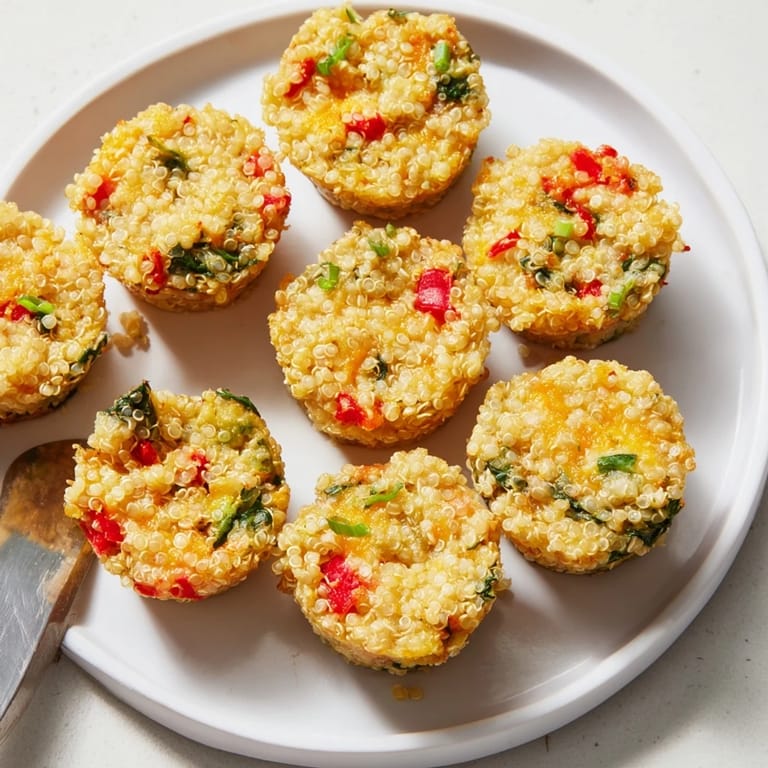Enjoy these flavorful Baked Cheddar Quinoa Bites with melted cheese and fresh spices; a simple recipe.