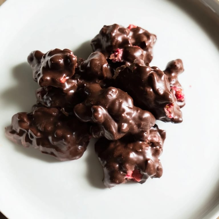 Close-up of freshly made Strawberry Yogurt Clusters, showing the creamy yogurt and bright strawberries.