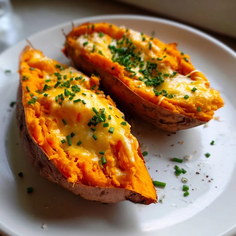 Golden Sweet Potato & Cheese Whole Roast: showing the steaming, cheesey insides of a perfect vegetarian main course.