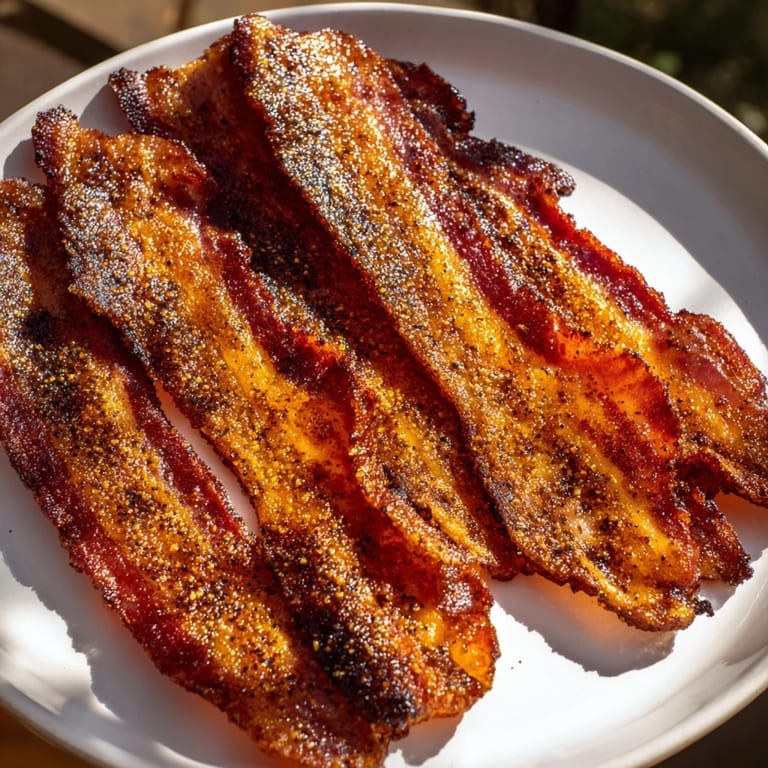 Smoked paprika infuses this Snoop Dogg Billionaire Bacon, with a sweet, spicy aroma and deep-red hue.