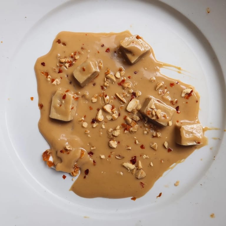 Glossy, thick Indonesian satay sauce—a vibrant, peanutty dip perfect for your grilled meats.