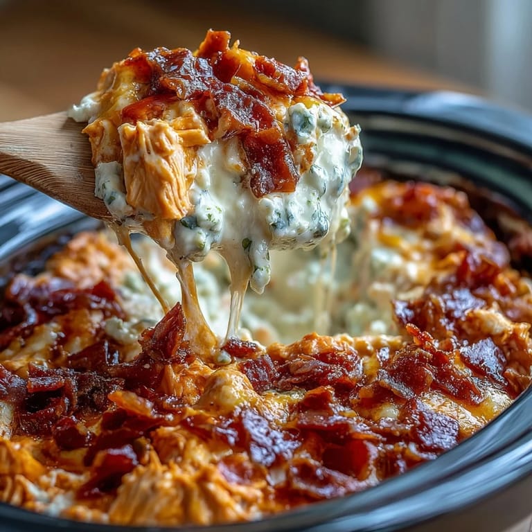 Rich, tangy Crock Pot Buffalo Chicken Dip with shredded chicken, ranch, and buffalo sauce, paired with celery and chips for a party appetizer.