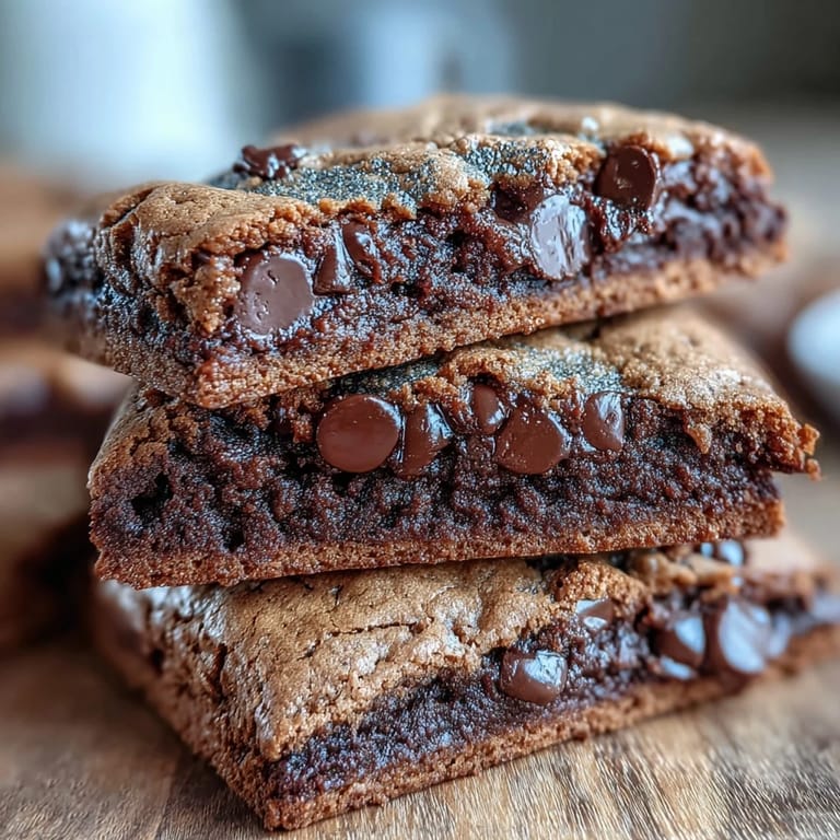 Square of hojicha brookies on a white plate, revealing a dense, fudgy interior studded with chocolate chips, perfect with a cup of tea.
