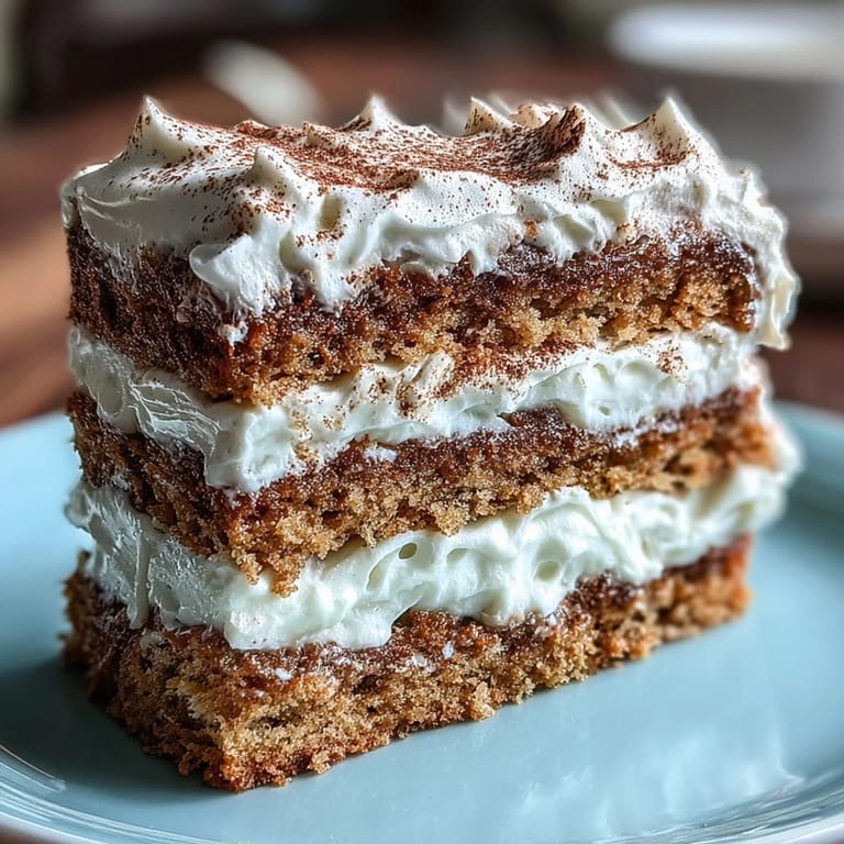 Light and airy Fluffy Hojicha Cake sits on a plate, topped with a dusting of matcha powder and ready to serve.