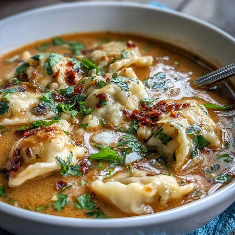 A comforting serving of Quick Coconut Curry Soup with Dumplings, featuring vibrant vegetables and rich coconut broth.