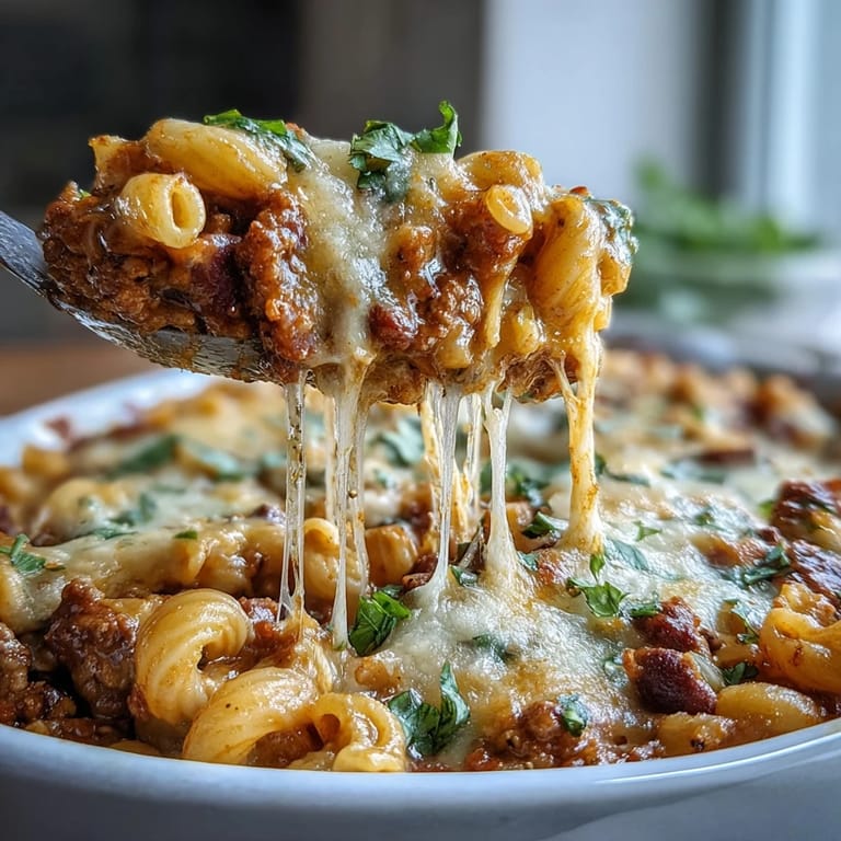 Freshly chopped cilantro and a dollop of sour cream garnish this hearty baked ranch turkey chili mac.