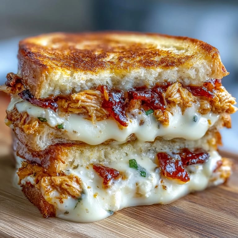 Perfectly toasted Goat Cheese & Hot Honey Chicken Grilled Cheese pairs with tomato soup for a cozy dinner.