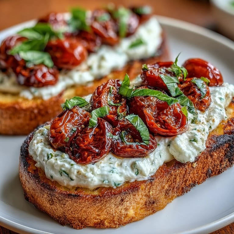 Golden toasted baguette slices layered with luscious burrata and sweet roasted cherry tomatoes, finished with a drizzle of balsamic.