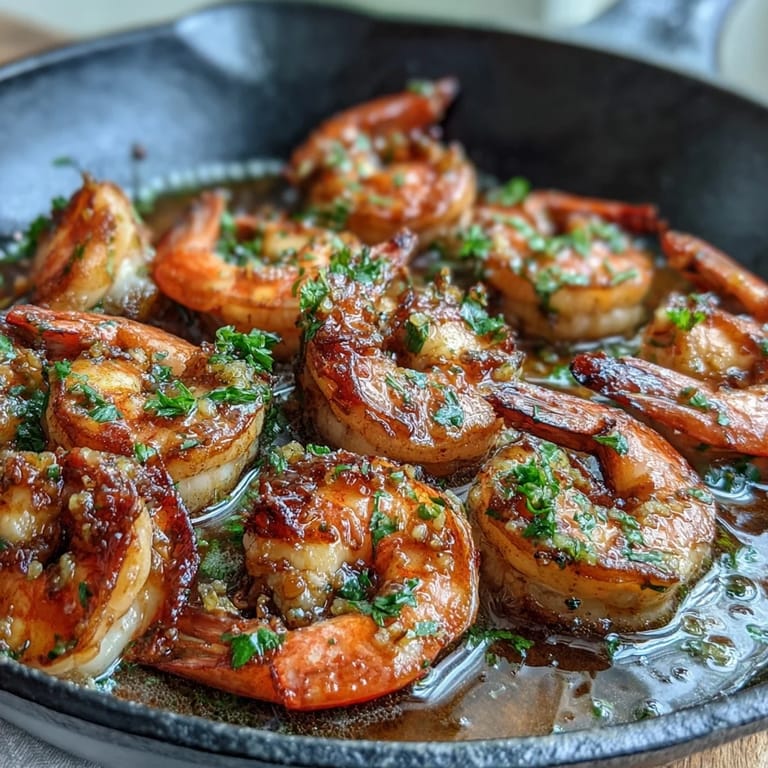 Golden prawns sautéed in rich garlic butter sauce, served with a squeeze of fresh lemon for a zesty and flavorful meal.