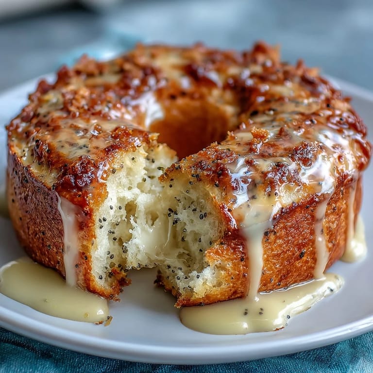 Golden-brown bagels topped with a light lemon glaze, showcasing the bright citrus flavor and poppy seed crunch in every bite.