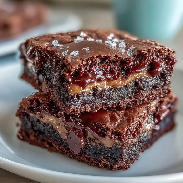 Decadent sourdough discard brownies topped with a luscious peanut butter swirl, baked to perfection for a moist and indulgent treat.  