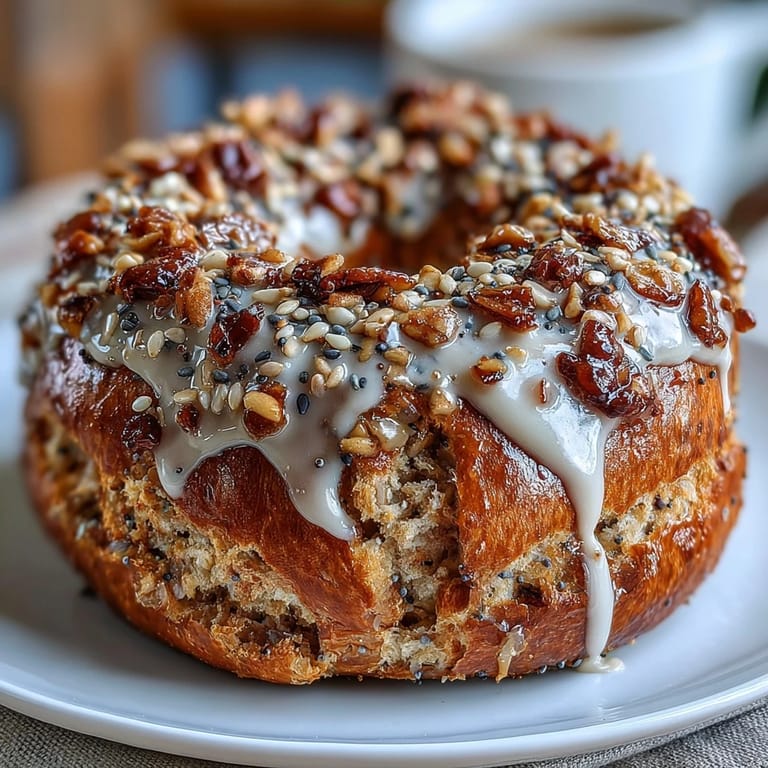 Protein bagels with Greek yogurt and everything seasoning on a baking sheet, golden and topped with savory seasoning.