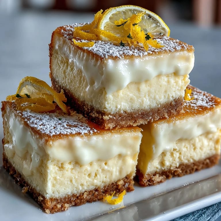 2. Bright and refreshing Limoncello cheesecake bars feature smooth cream cheese filling with zesty lemon notes and crisp lemon cookie base.  