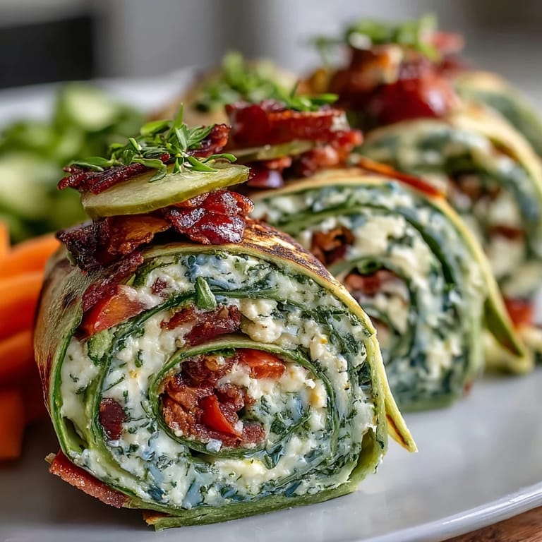 Bite-sized spinach pinwheel wraps filled with zesty herb cheese, crunchy vegetables, and leafy spinach—great for lunchboxes.