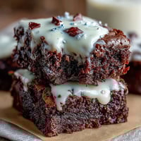 Festive 4th of July Firecracker Brownie Bites with creamy frosting and patriotic sprinkles on a platter.
