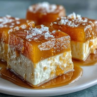 1. Vibrant mango agar-agar jelly cubes with creamy coconut milk, a refreshing vegan dessert for warm days.