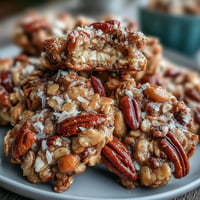 Homemade granola clusters with golden oats and crunchy nuts, perfect for breakfast or snacking.  