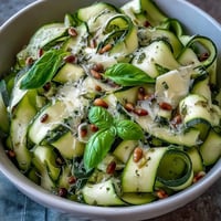 Bright shaved zucchini ribbon salad with lemony Parmesan, a refreshing summer side dish.